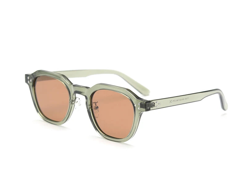 Peekaboo Korean Retro Polygon Sunglasses – TR90 Frame, Polarized UV400 Shades for Men & Women