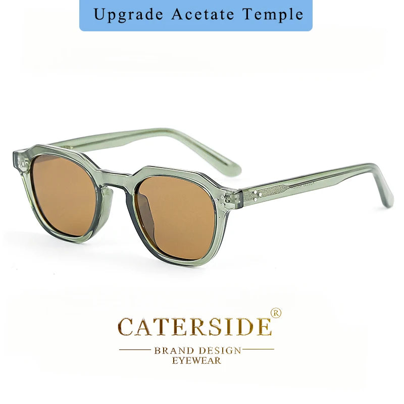 CATERSIDE Retro Polarized Ultralight TR90 Frame Polygon Outdoor High Quality Travel  Eyewear