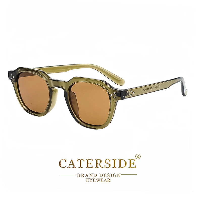 CATERSIDE Retro Polarized Ultralight TR90 Frame Polygon Outdoor High Quality Travel  Eyewear