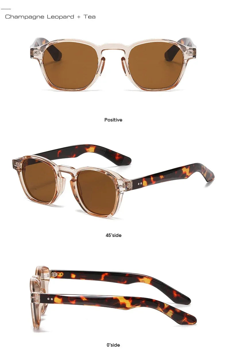 Fashion Retro Square Sunglasses – Unisex Clear Frame UV400 Shades by JNPCXI