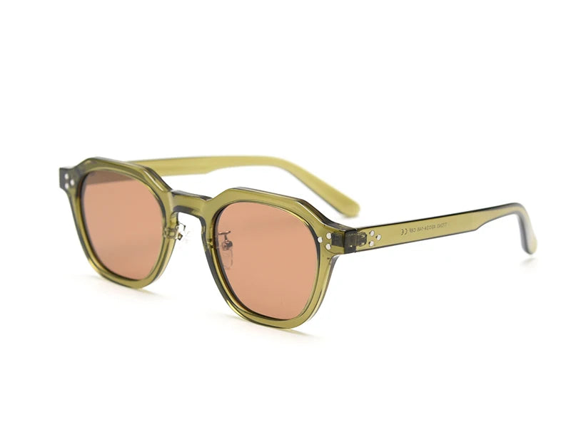 Peekaboo Korean Retro Polygon Sunglasses – TR90 Frame, Polarized UV400 Shades for Men & Women