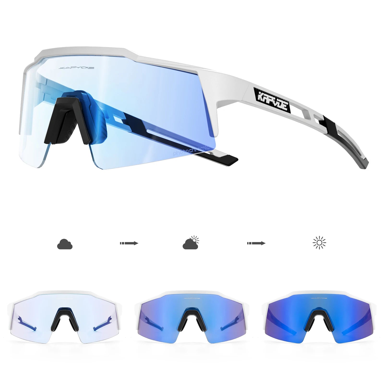 Kapvoe Photochromic Cycling Sunglasses – UV400 Sport Eyewear for Men & Women