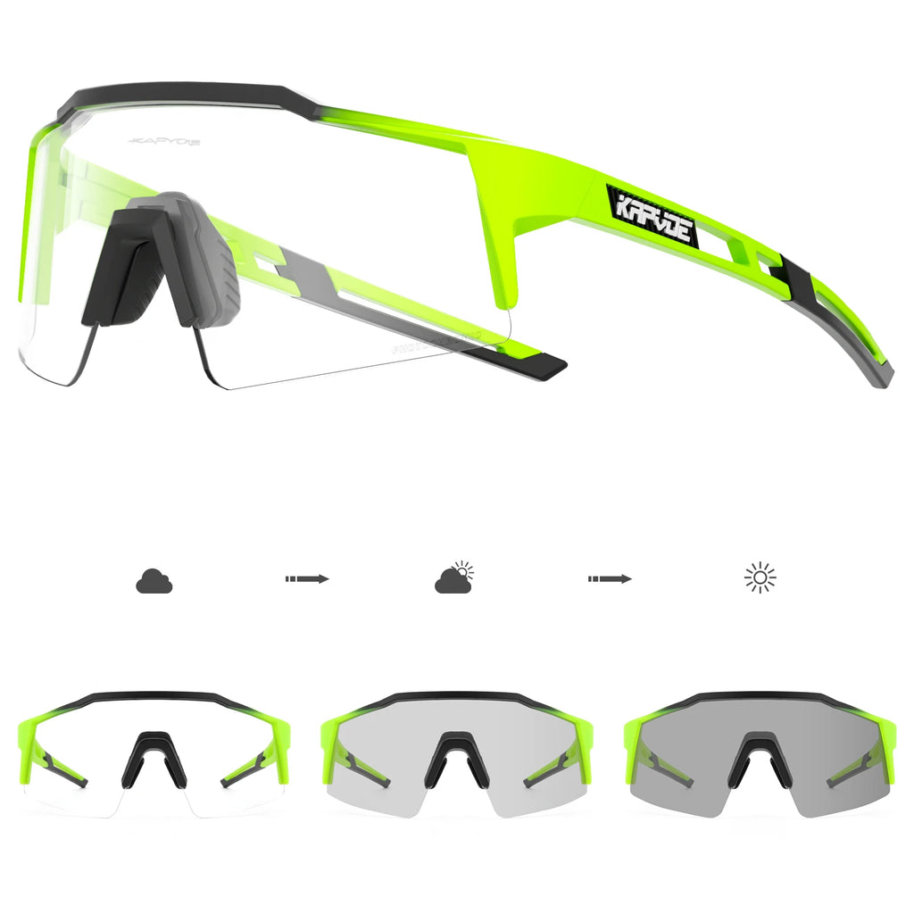 Kapvoe Photochromic Cycling Sunglasses – UV400 Sport Eyewear for Men & Women