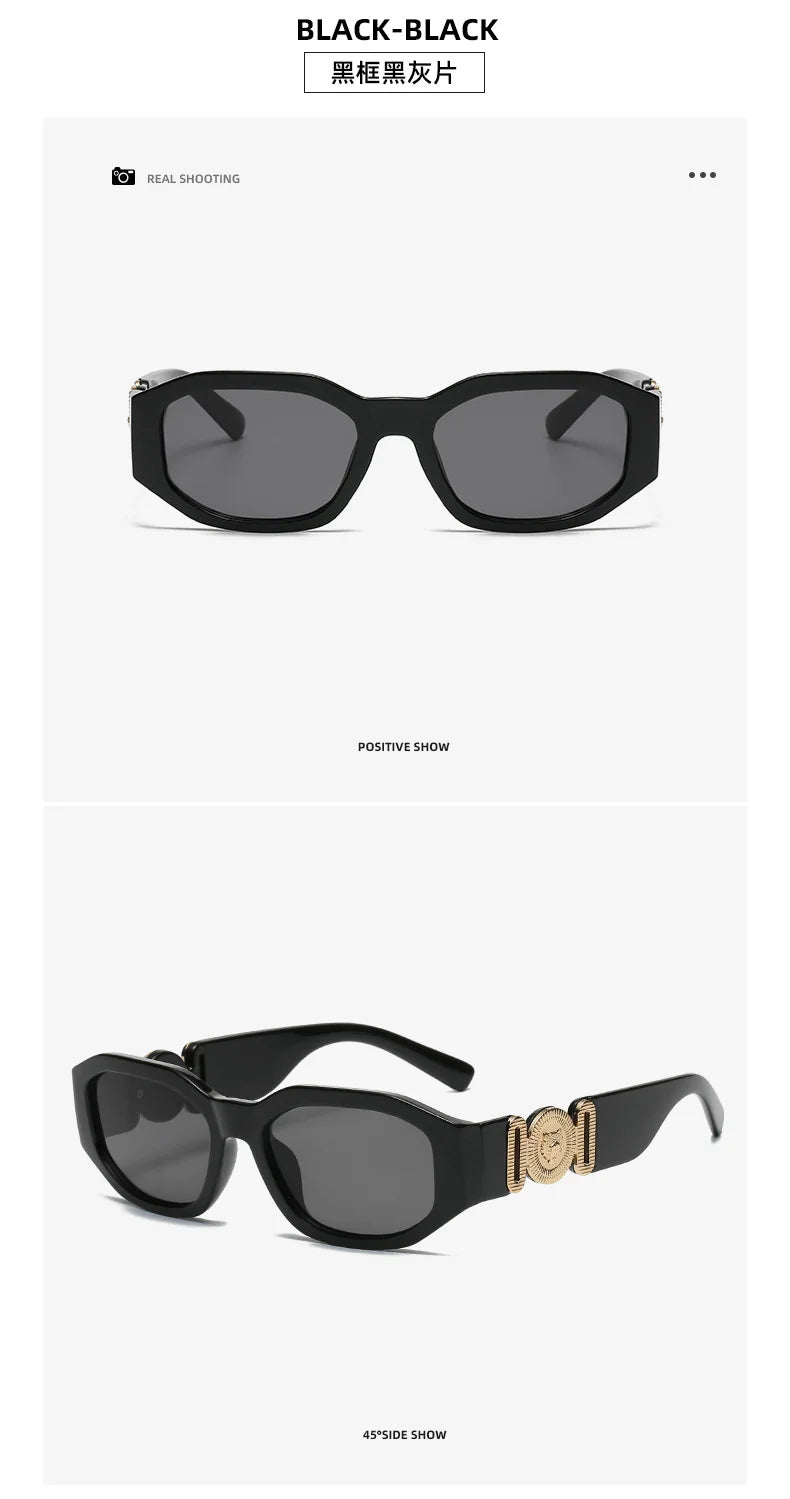 LONSY Fashion Square Sunglasses – Black Gradient Retro Design