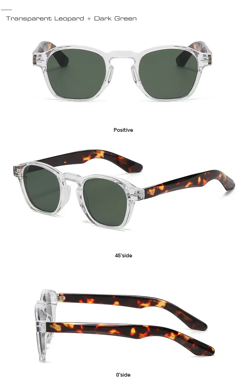 Fashion Retro Square Sunglasses – Unisex Clear Frame UV400 Shades by JNPCXI