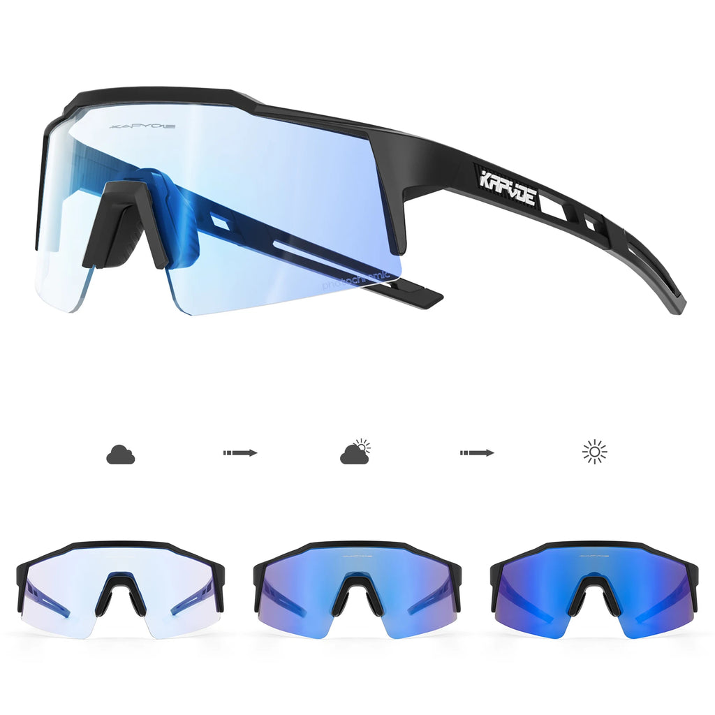 Kapvoe Photochromic Cycling Sunglasses – UV400 Sport Eyewear for Men & Women