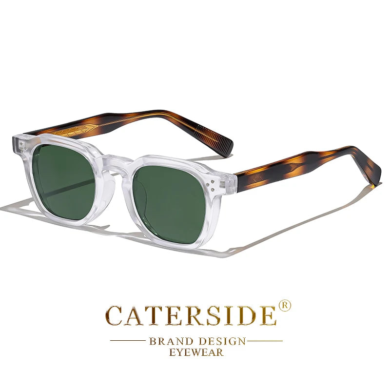 CATERSIDE Retro Punk Square Sunglasses – Small Frame Unisex Shades for Travel & Parties