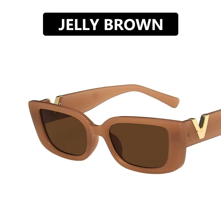 Retro Rectangle Sunglasses Vintage Small Frame Ladies Classic Black Square Oculos De Sol