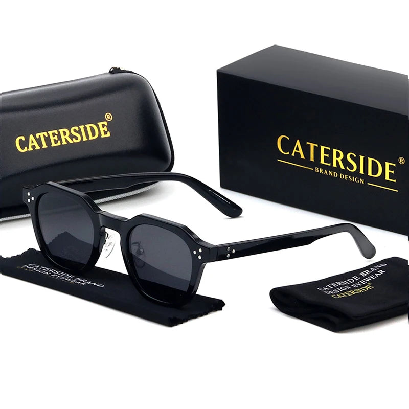 Caterside Unisex Retro Sunglasses – Polarized UV Protection, Ultralight TR90 Outdoor Eyewear
