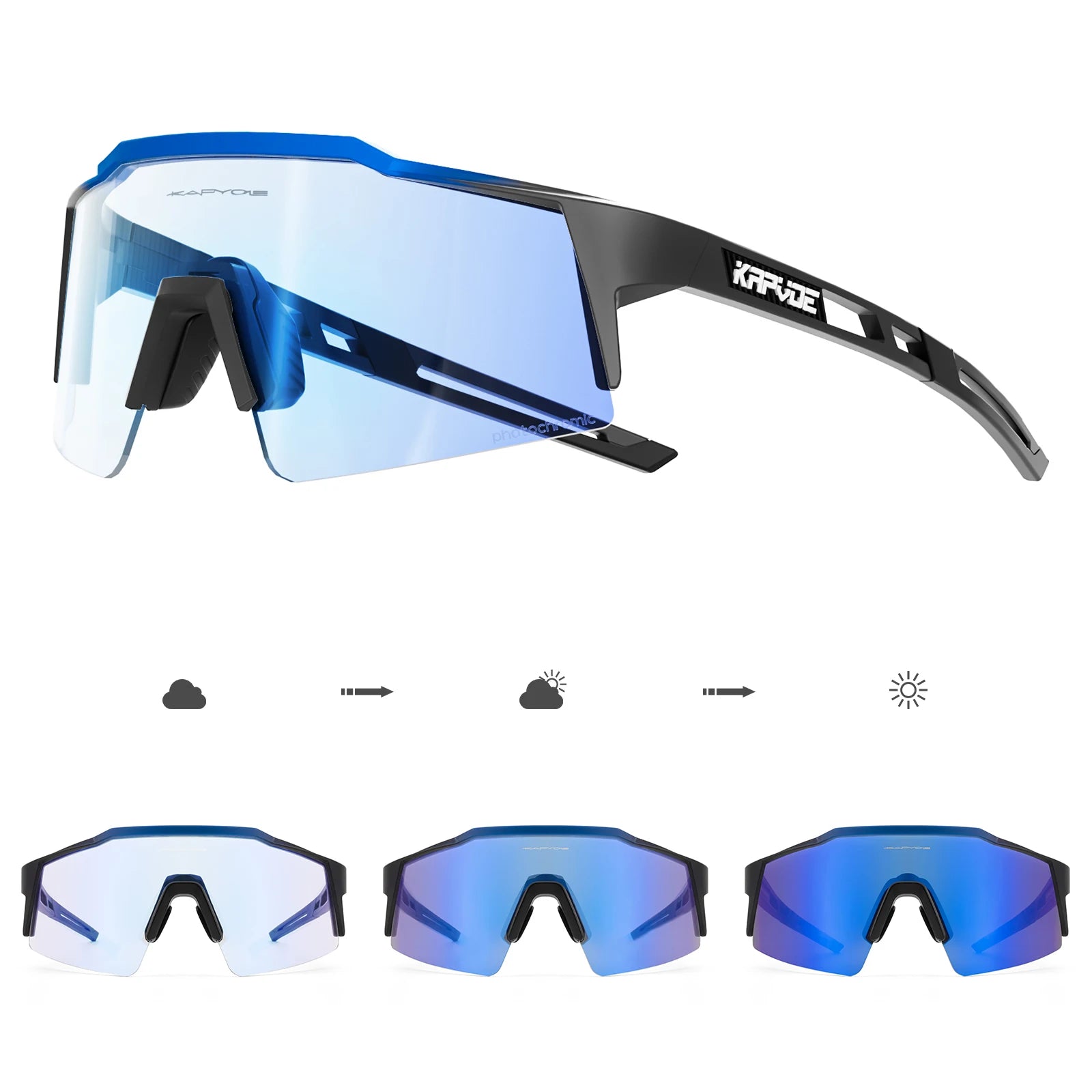 Kapvoe Photochromic Cycling Sunglasses – UV400 Sport Eyewear for Men & Women