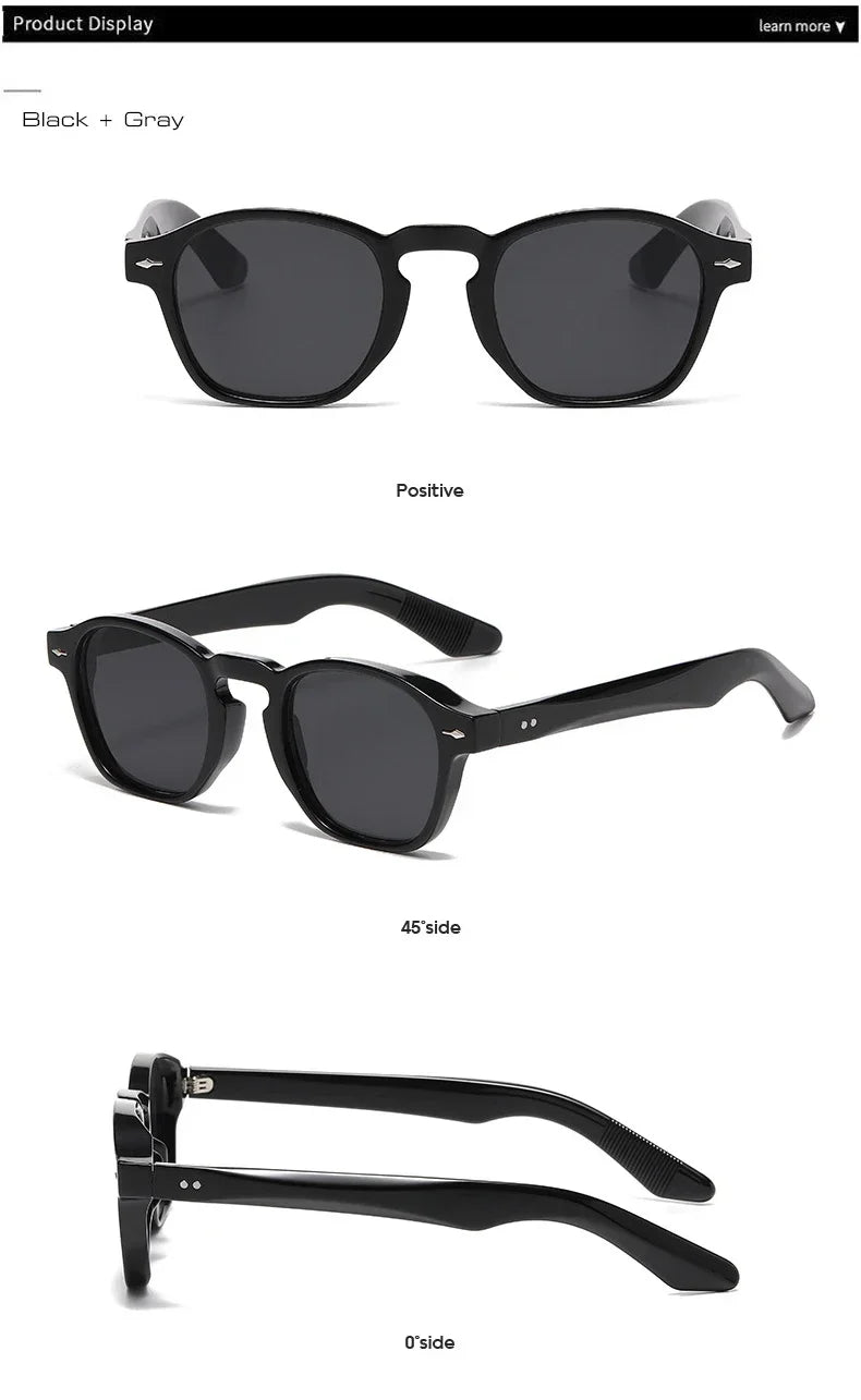 Fashion Retro Square Sunglasses – Unisex Clear Frame UV400 Shades by JNPCXI
