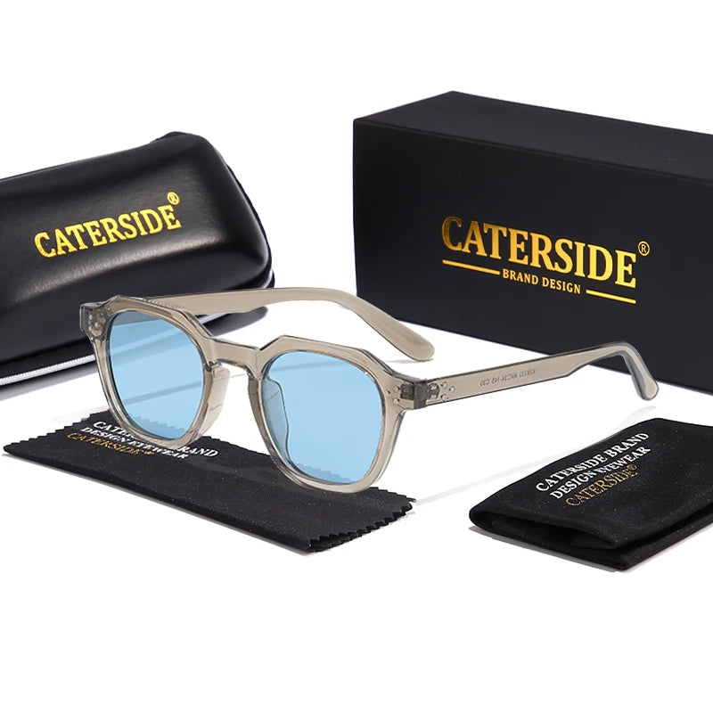 CATERSIDE Retro Polarized Ultralight TR90 Frame Polygon Outdoor High Quality Travel  Eyewear