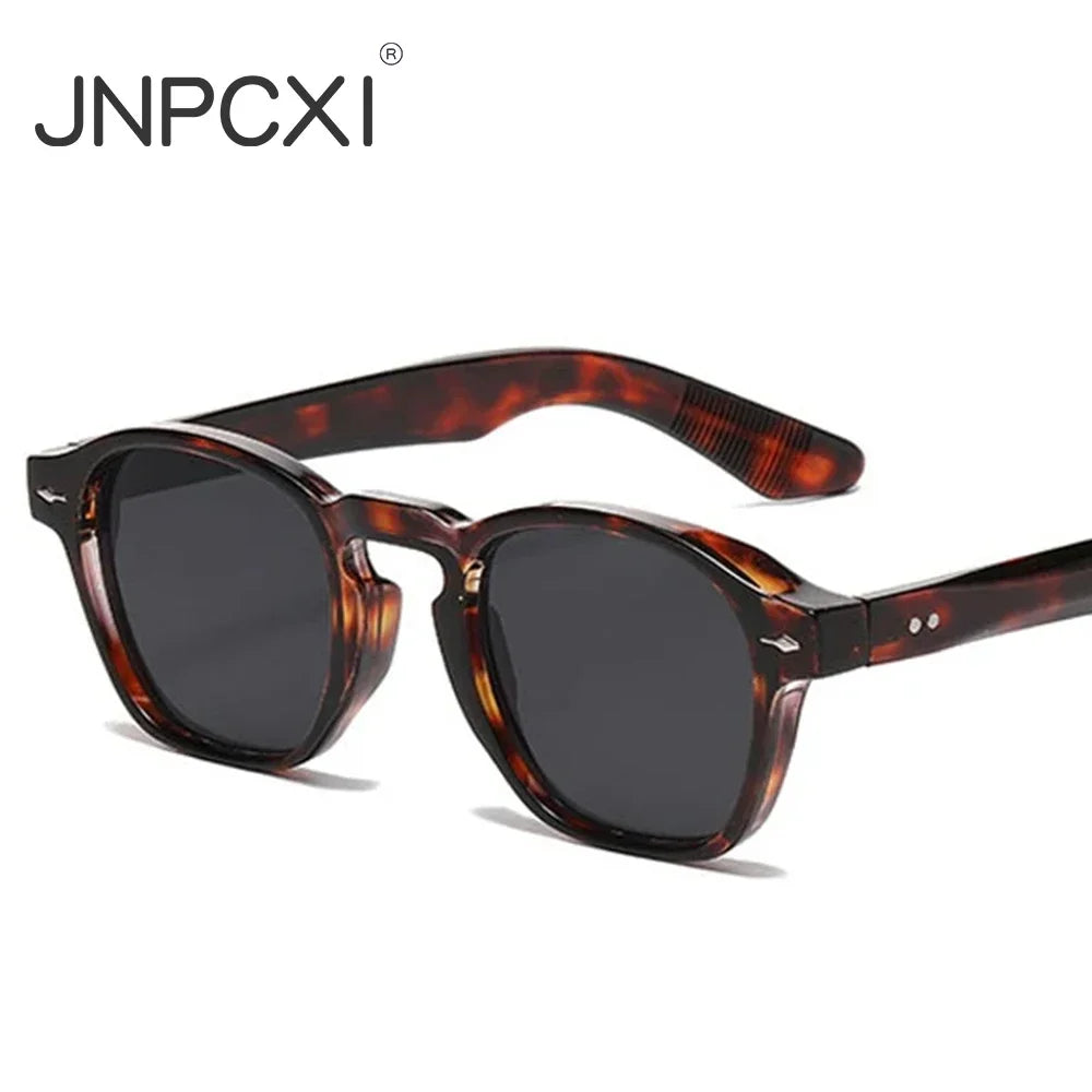 Fashion Retro Square Sunglasses – Unisex Clear Frame UV400 Shades by JNPCXI