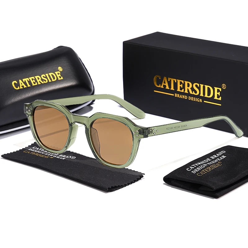 CATERSIDE Retro Polarized Ultralight TR90 Frame Polygon Outdoor High Quality Travel  Eyewear
