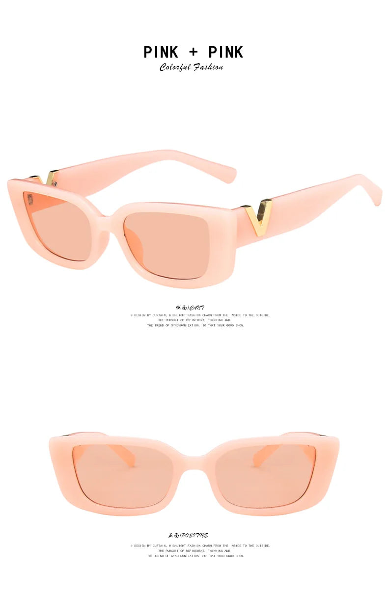 Retro Rectangle Sunglasses Vintage Small Frame Ladies Classic Black Square Oculos De Sol