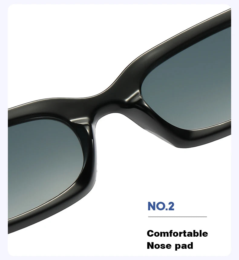 Black Square Sunglasses Rectangle Male Retro Black Lens Driving Fishing Oculos