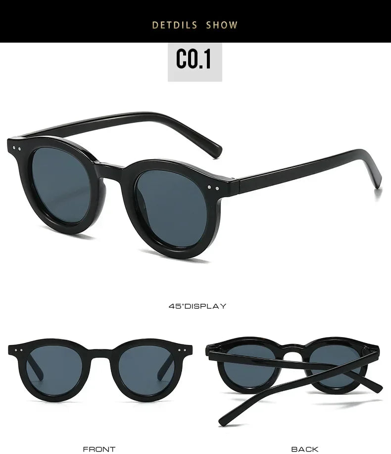 JNPCXI Oval Punk Sunglasses – UV400 Gradient Shades with Rivet Detail for Men & Women