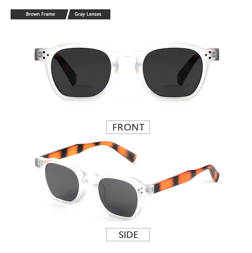 Trending CRIXALIS Vintage Square Sunglasses – Unisex Rivet Design for Beach & Casual Wear