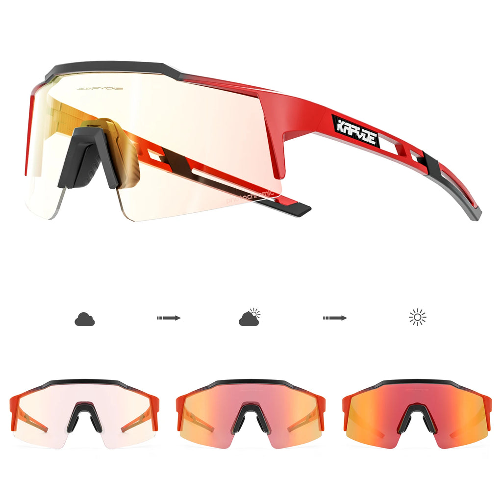 Kapvoe Photochromic Cycling Sunglasses – UV400 Sport Eyewear for Men & Women