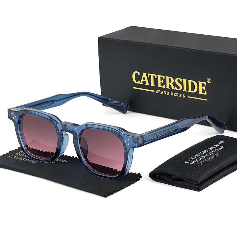 CATERSIDE Retro Punk Square Sunglasses – Small Frame Unisex Shades for Travel & Parties