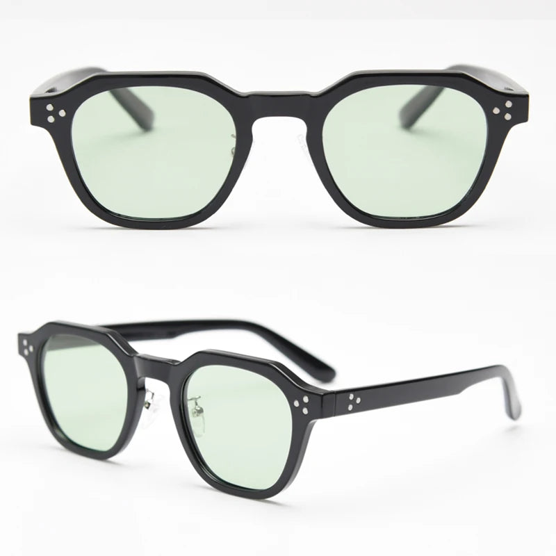 Peekaboo Korean Retro Polygon Sunglasses – TR90 Frame, Polarized UV400 Shades for Men & Women