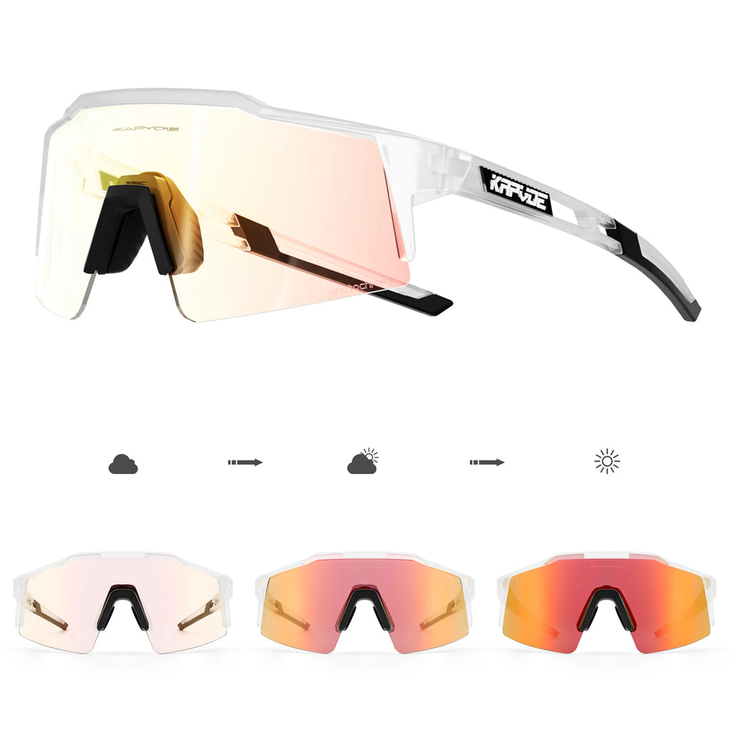 Kapvoe Photochromic Cycling Sunglasses – UV400 Sport Eyewear for Men & Women
