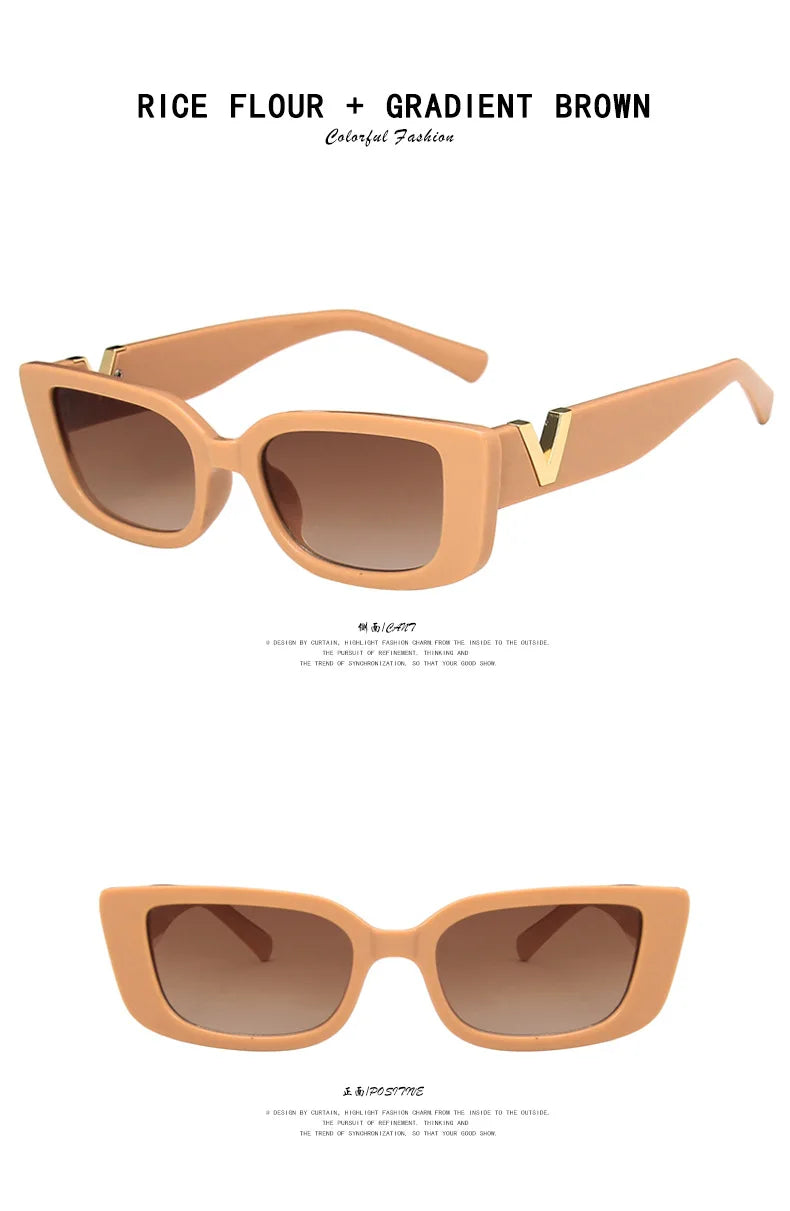 Retro Rectangle Sunglasses Vintage Small Frame Ladies Classic Black Square Oculos De Sol