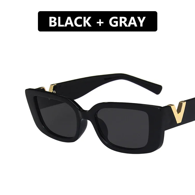 Retro Rectangle Sunglasses Vintage Small Frame Ladies Classic Black Square Oculos De Sol