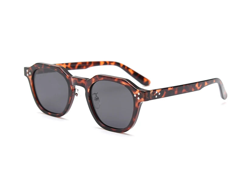 Peekaboo Korean Retro Polygon Sunglasses – TR90 Frame, Polarized UV400 Shades for Men & Women