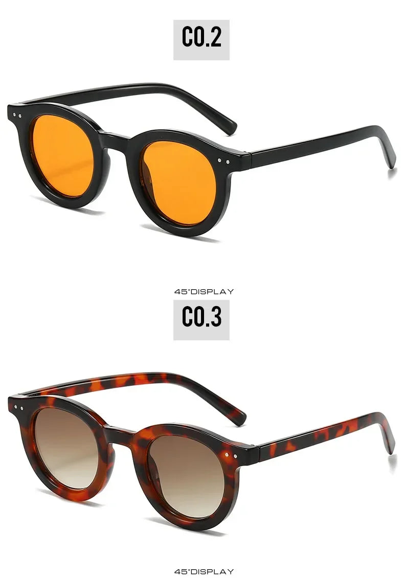 JNPCXI Oval Punk Sunglasses – UV400 Gradient Shades with Rivet Detail for Men & Women