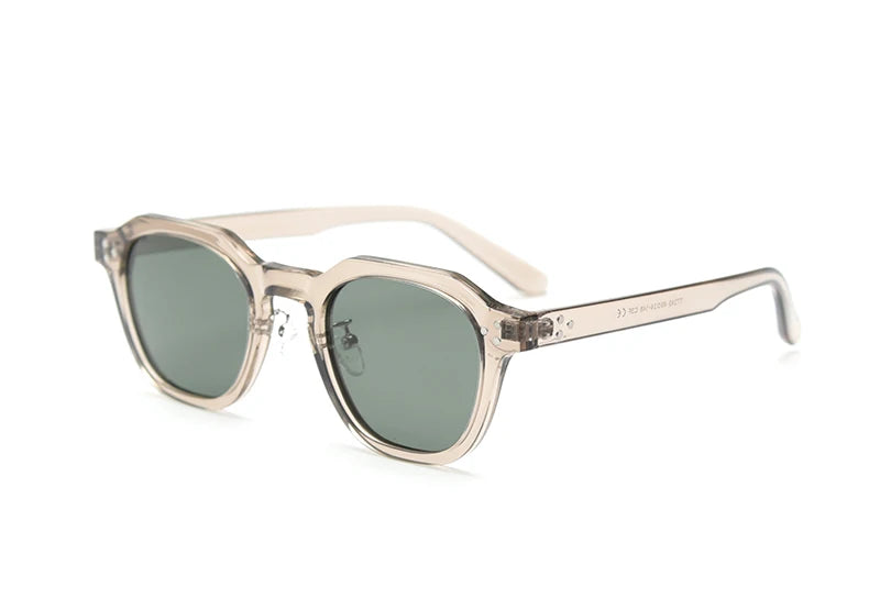 Peekaboo Korean Retro Polygon Sunglasses – TR90 Frame, Polarized UV400 Shades for Men & Women