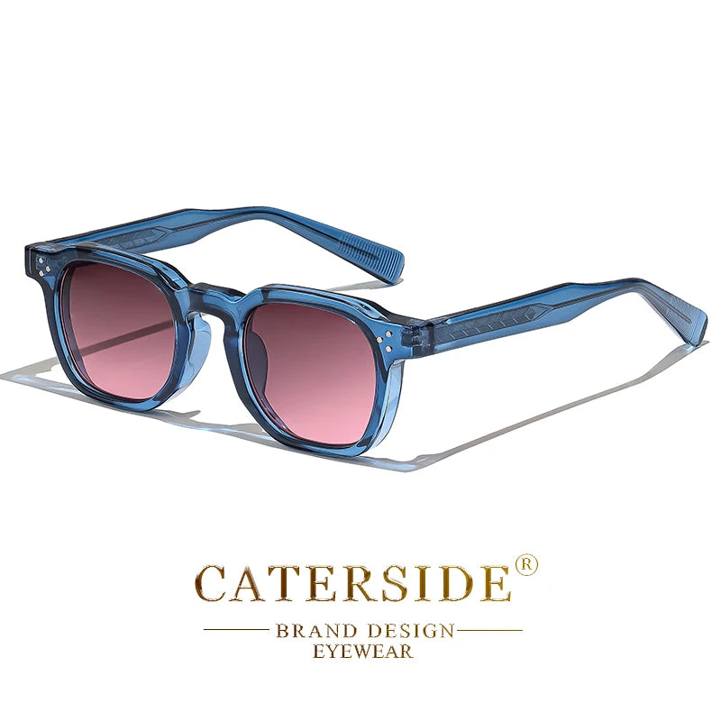 CATERSIDE Retro Punk Square Sunglasses – Small Frame Unisex Shades for Travel & Parties