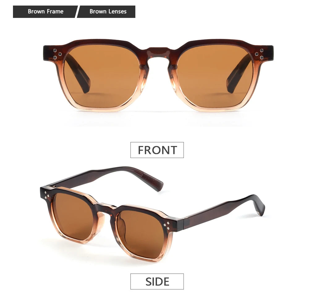 Trending CRIXALIS Vintage Square Sunglasses – Unisex Rivet Design for Beach & Casual Wear