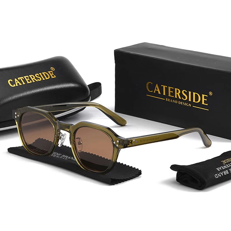 Caterside Unisex Retro Sunglasses – Polarized UV Protection, Ultralight TR90 Outdoor Eyewear