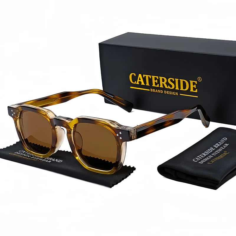 CATERSIDE Retro Punk Square Sunglasses – Small Frame Unisex Shades for Travel & Parties