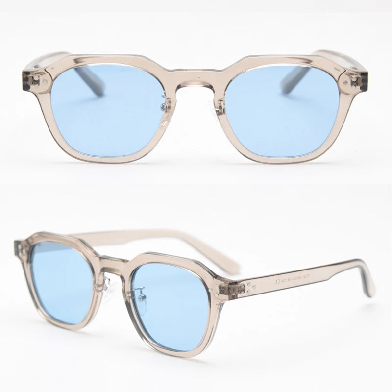 Peekaboo Korean Retro Polygon Sunglasses – TR90 Frame, Polarized UV400 Shades for Men & Women