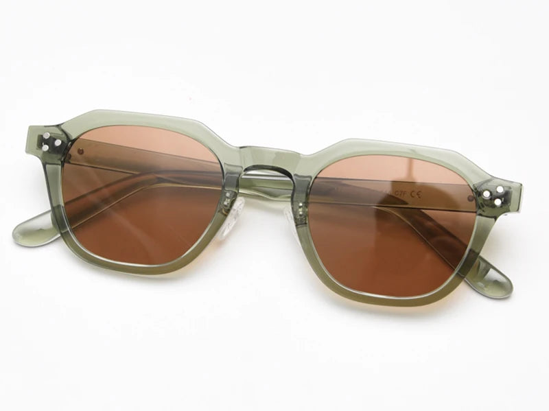 Peekaboo Korean Retro Polygon Sunglasses – TR90 Frame, Polarized UV400 Shades for Men & Women