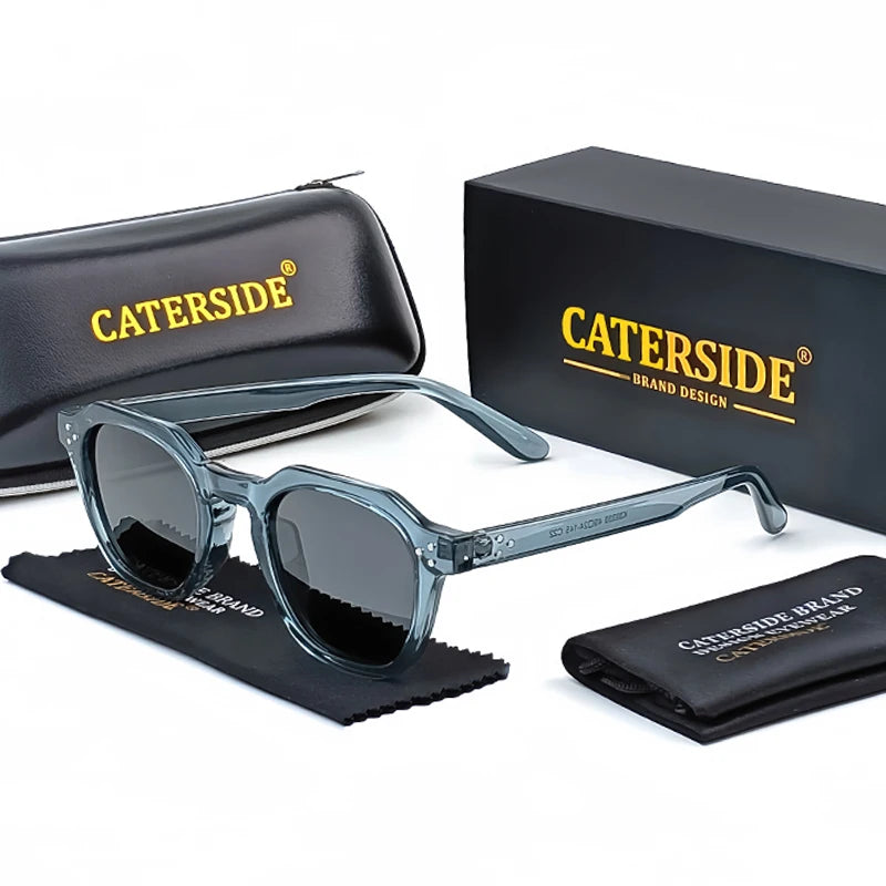 CATERSIDE Retro Polarized Ultralight TR90 Frame Polygon Outdoor High Quality Travel  Eyewear
