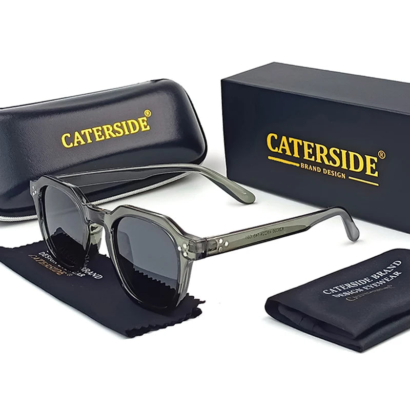 CATERSIDE Retro Polarized Ultralight TR90 Frame Polygon Outdoor High Quality Travel  Eyewear