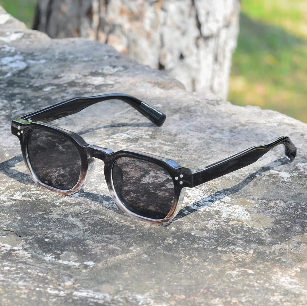 Trending CRIXALIS Vintage Square Sunglasses – Unisex Rivet Design for Beach & Casual Wear