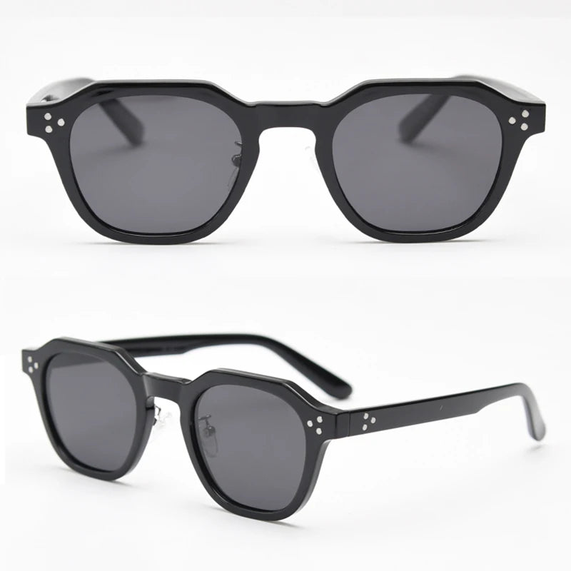Peekaboo Korean Retro Polygon Sunglasses – TR90 Frame, Polarized UV400 Shades for Men & Women