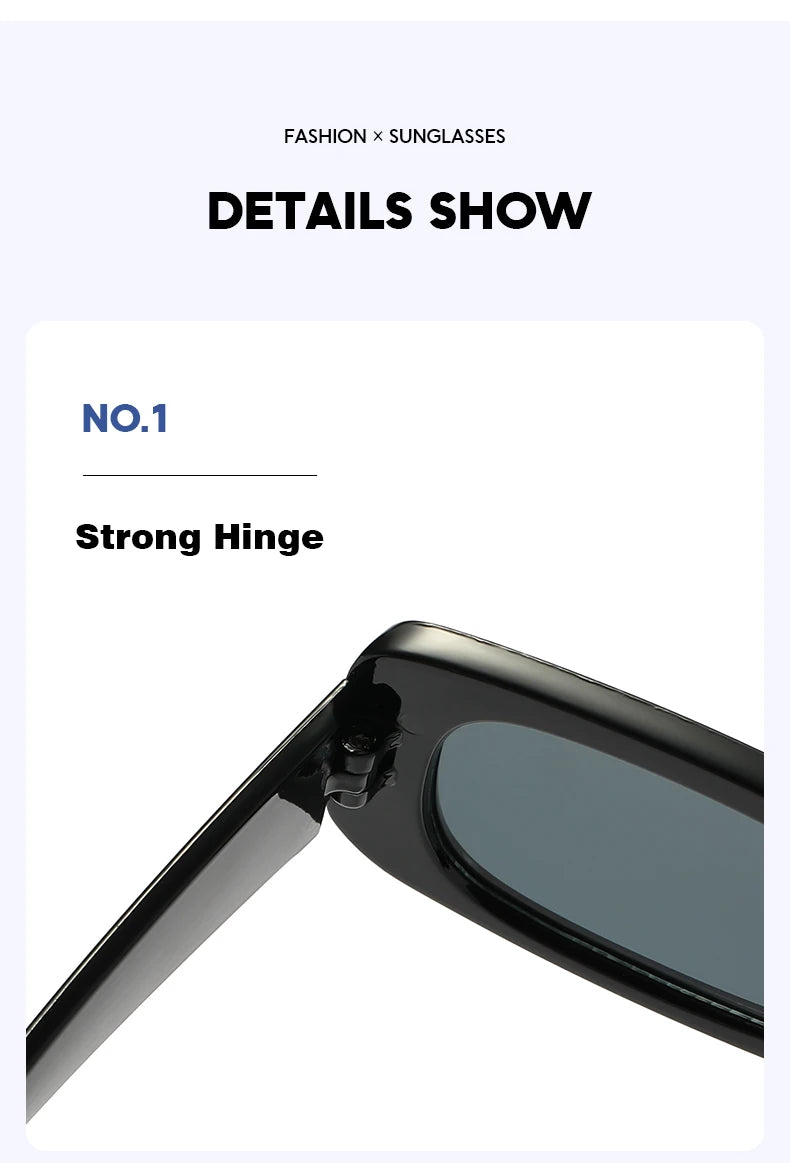 Black Square Sunglasses Rectangle Male Retro Black Lens Driving Fishing Oculos