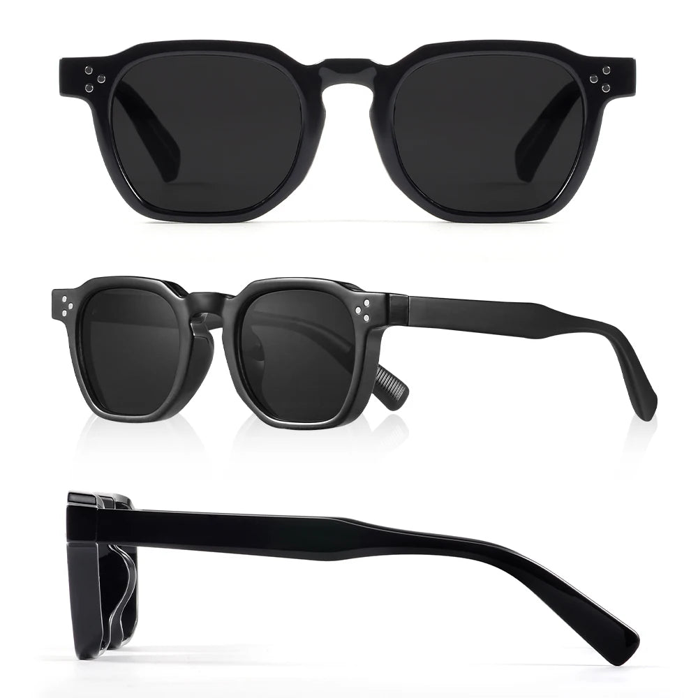Trending CRIXALIS Vintage Square Sunglasses – Unisex Rivet Design for Beach & Casual Wear