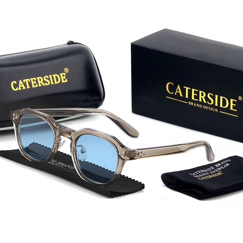 Caterside Unisex Retro Sunglasses – Polarized UV Protection, Ultralight TR90 Outdoor Eyewear