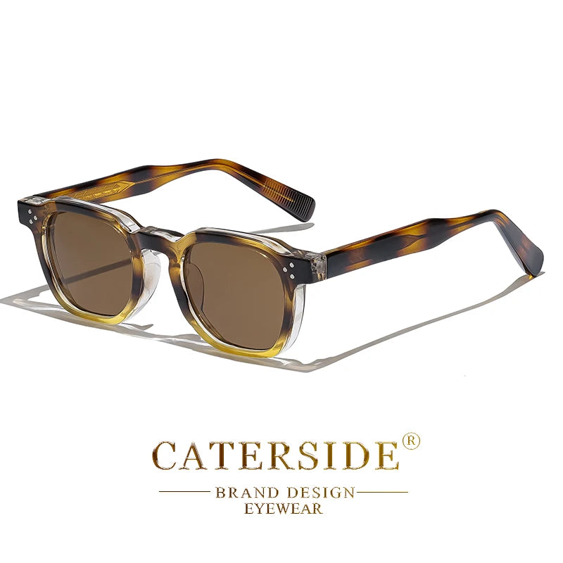 CATERSIDE Retro Punk Square Sunglasses – Small Frame Unisex Shades for Travel & Parties