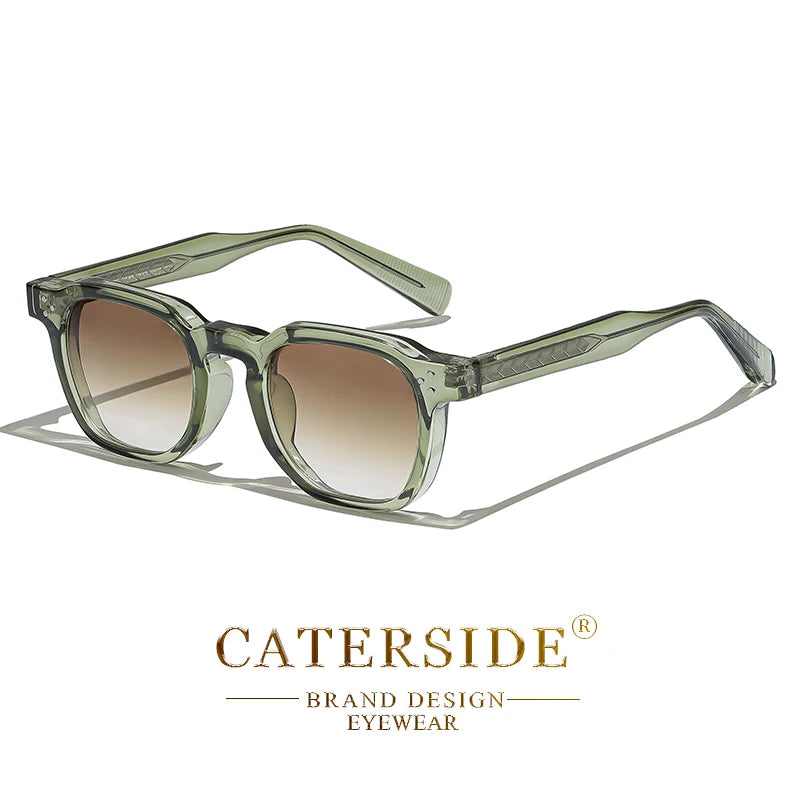 CATERSIDE Retro Punk Square Sunglasses – Small Frame Unisex Shades for Travel & Parties