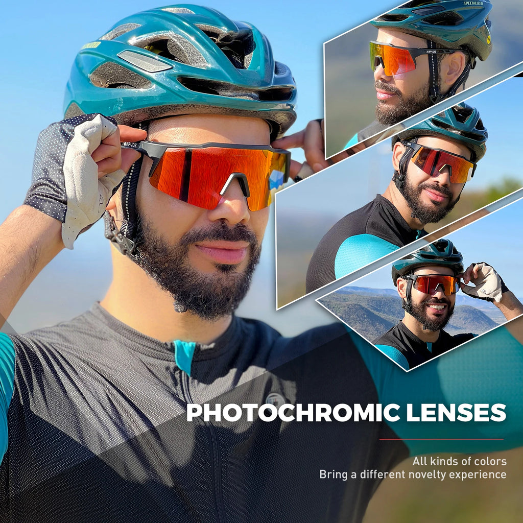 Kapvoe Photochromic Cycling Sunglasses – UV400 Sport Eyewear for Men & Women