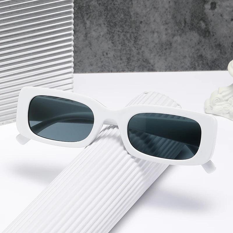 Black Square Sunglasses Rectangle Male Retro Black Lens Driving Fishing Oculos