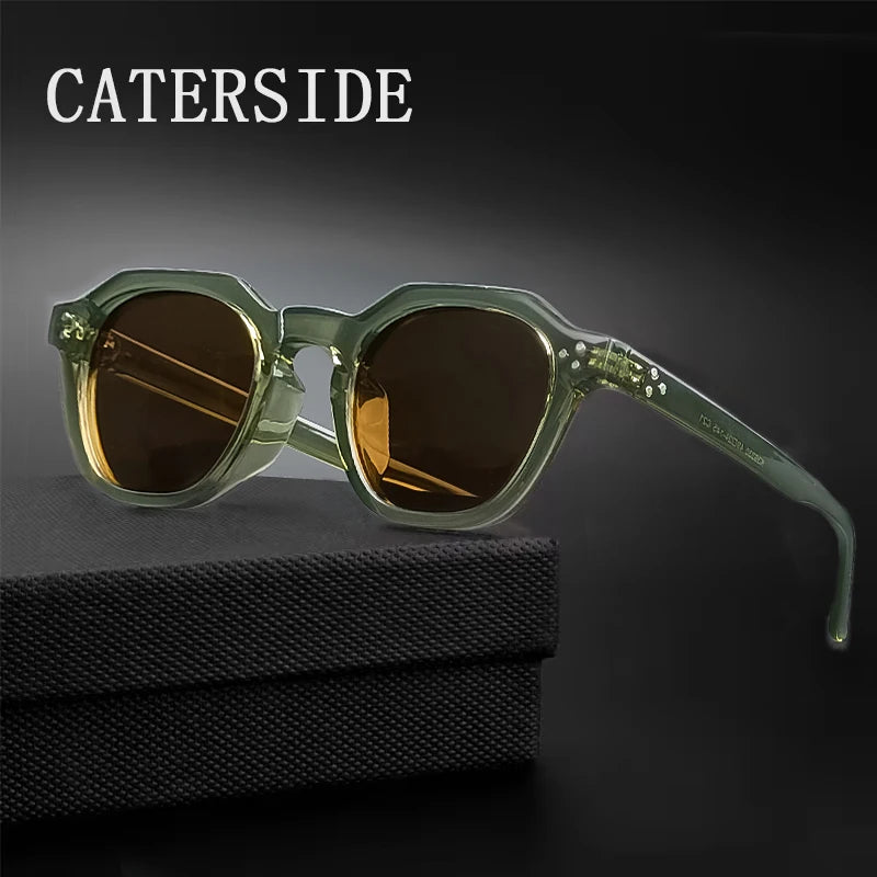 CATERSIDE Retro Polarized Ultralight TR90 Frame Polygon Outdoor High Quality Travel  Eyewear