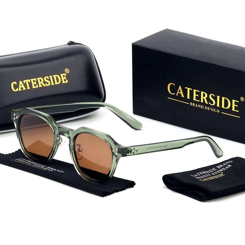 Caterside Unisex Retro Sunglasses – Polarized UV Protection, Ultralight TR90 Outdoor Eyewear